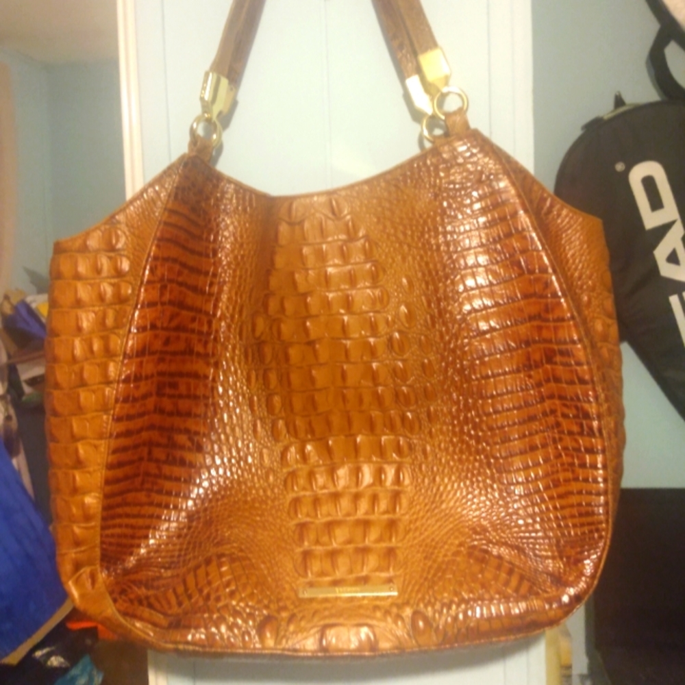 Brahmin Tote Bag Brown Croc